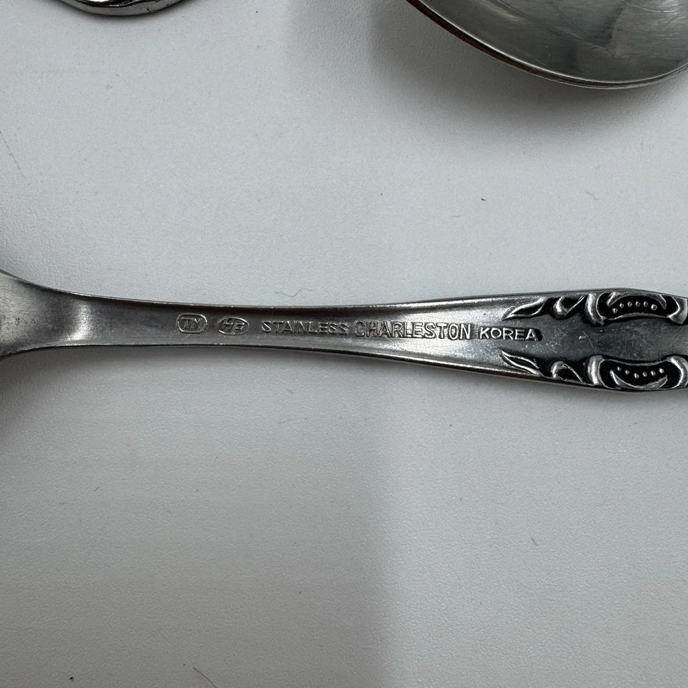 Hanford Forge Charleston Stainless Flatware 20 Pc Lot Korea Floral Rose